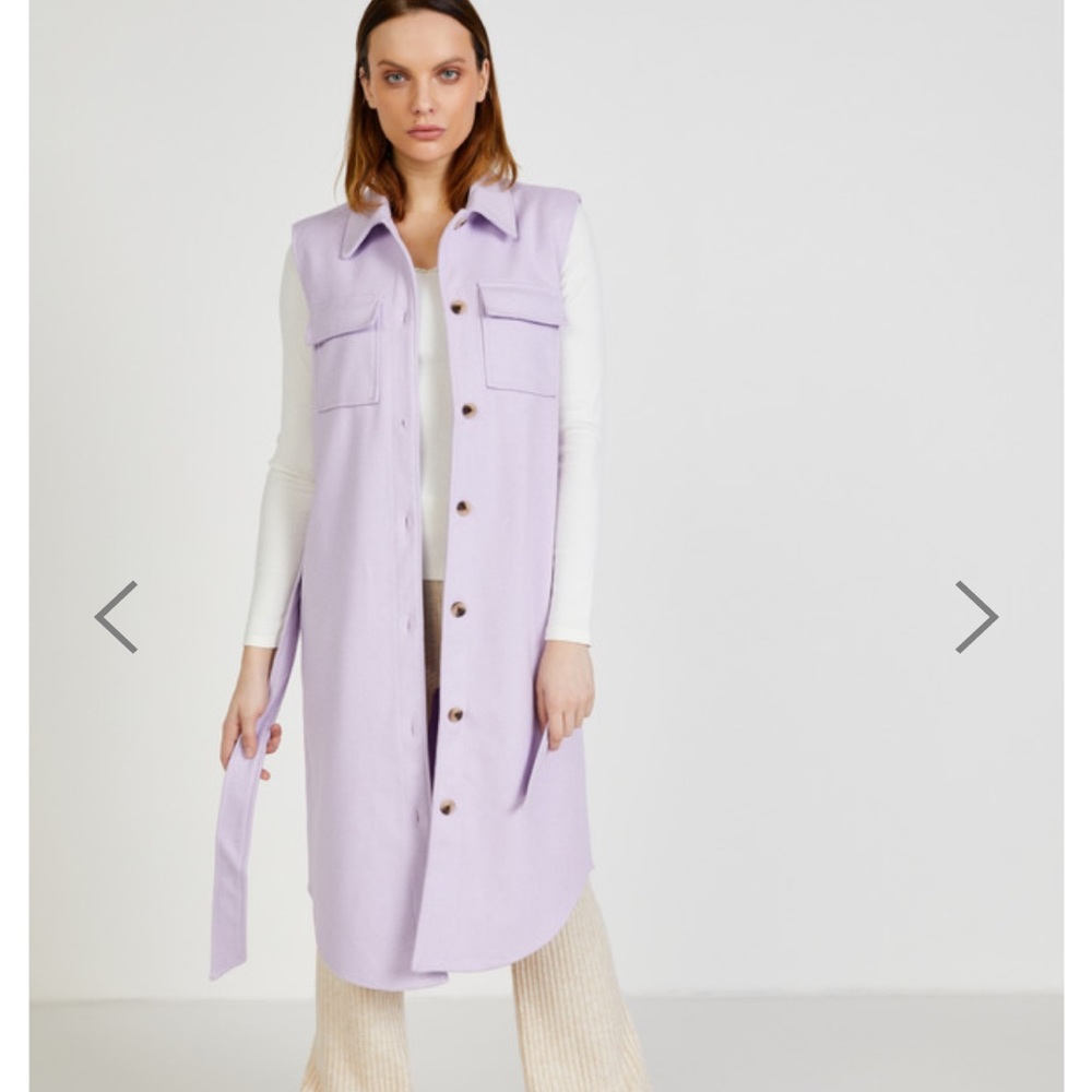 Pieces Long Belted Vest